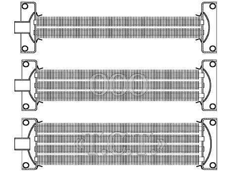 Двух, трех и четырех рядные калориферы КСк
