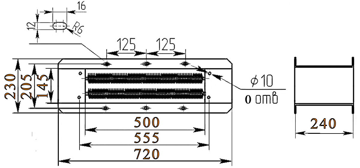 Электрокалорифер СФО-16 габаритные размеры
