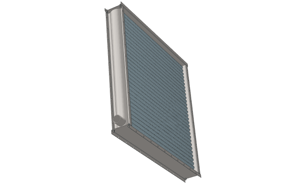 Чертеж парового калорифера для приточных систем трехрядного с тепловой мощностью 301 кВт