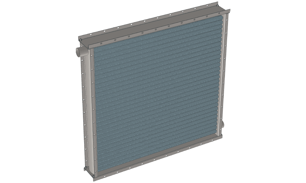 3 d модель парового приточного калорифера четырехрядного производительностью 18000 м3/час