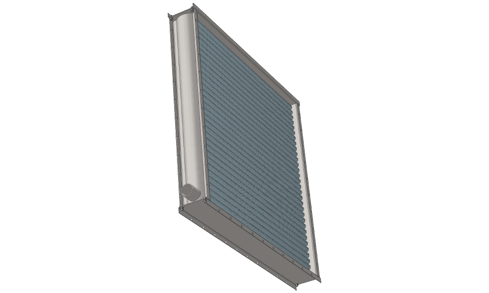 Чертеж парового калорифера для приточных систем трехрядного с тепловой мощностью 320 кВт