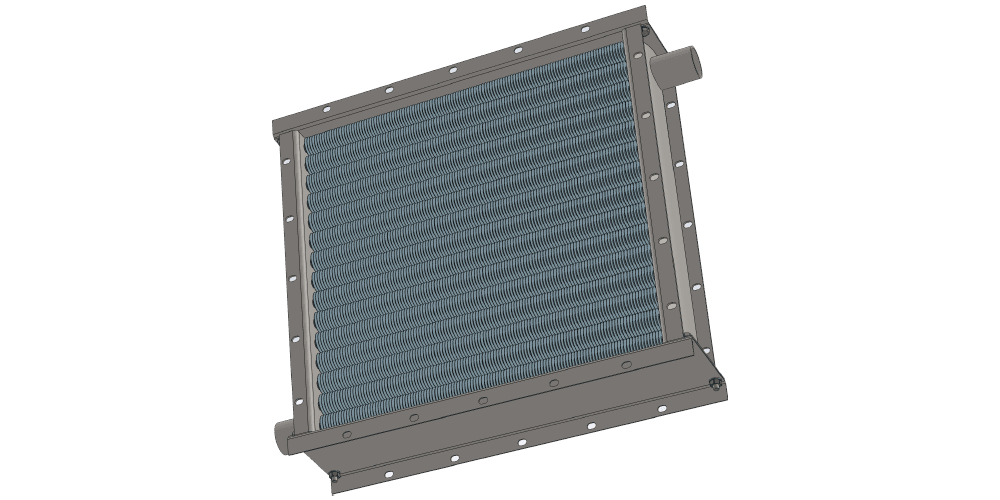 Чертеж парового теплообменника. Площадь поверхности теплообмена 19.9 м2