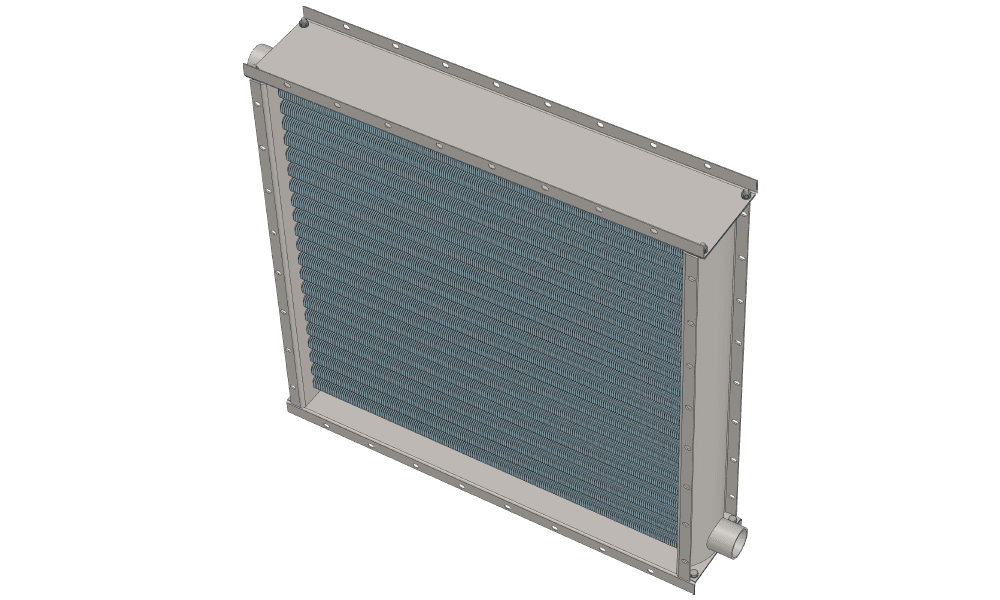 3 d модель парового приточного воздухонагревателя производительностью 10000 м3/час