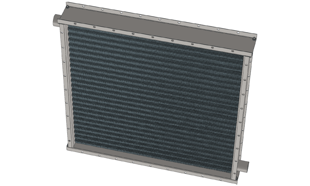Чертеж парового воздухонагревателя для приточных установок с мощностью по теплу 300 кВт