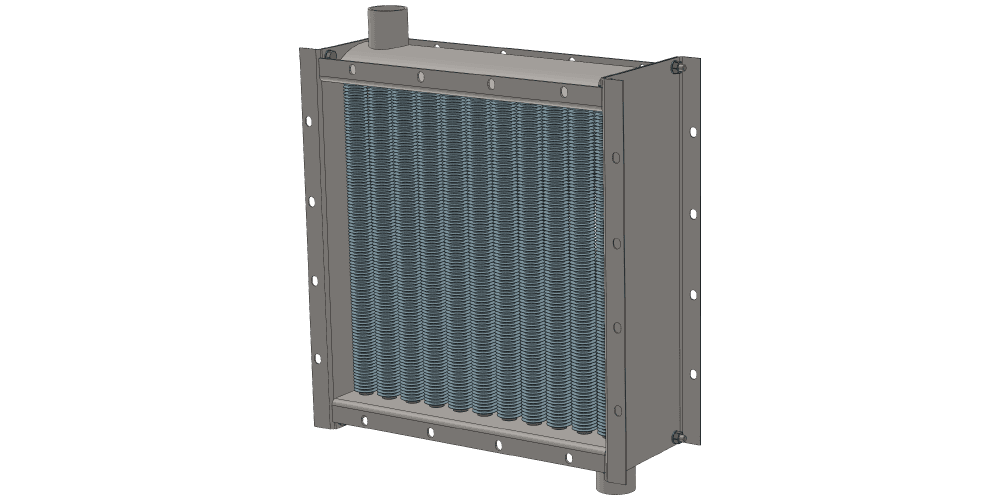 3 d модель парового приточного воздухонагревателя производительностью 2000 м3/час