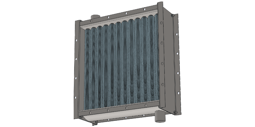 3 d модель парового приточного воздухонагревателя производительностью 2500 м3/час