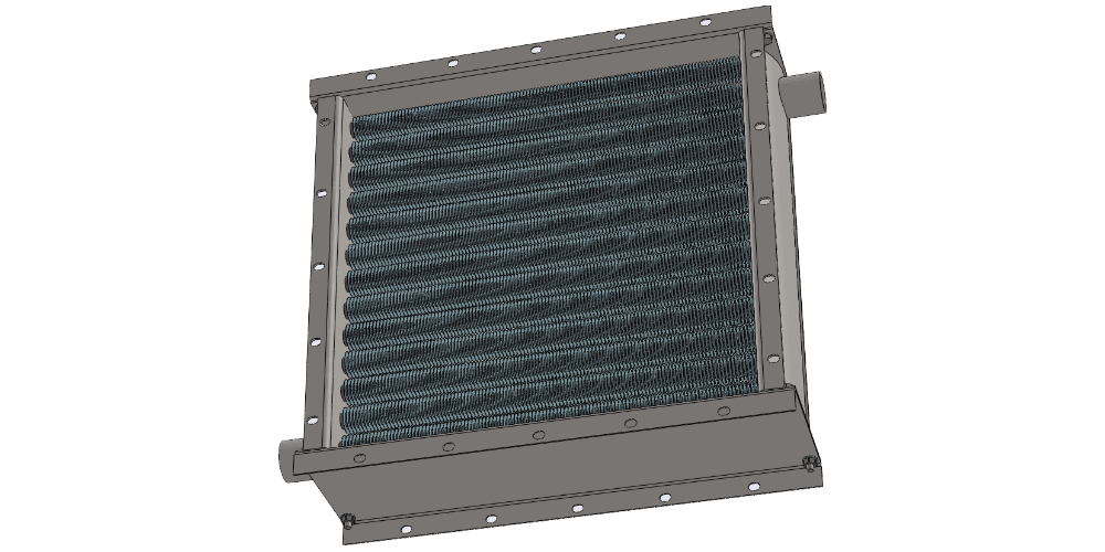 3 d модель парового приточного воздухонагревателя производительностью 3000 м3/час