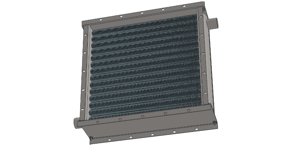 3 d модель парового приточного воздухонагревателя производительностью 3500 м3/час