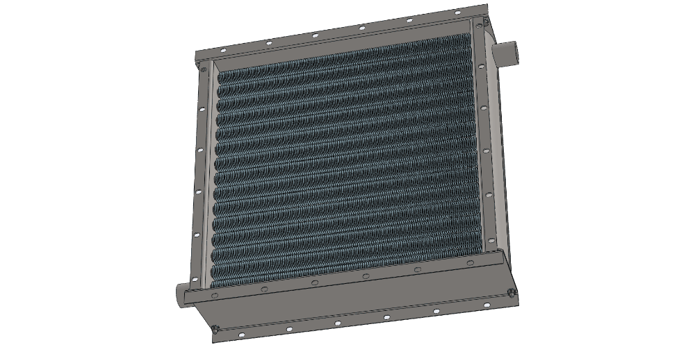 3 d модель парового приточного воздухонагревателя производительностью 4000 м3/час