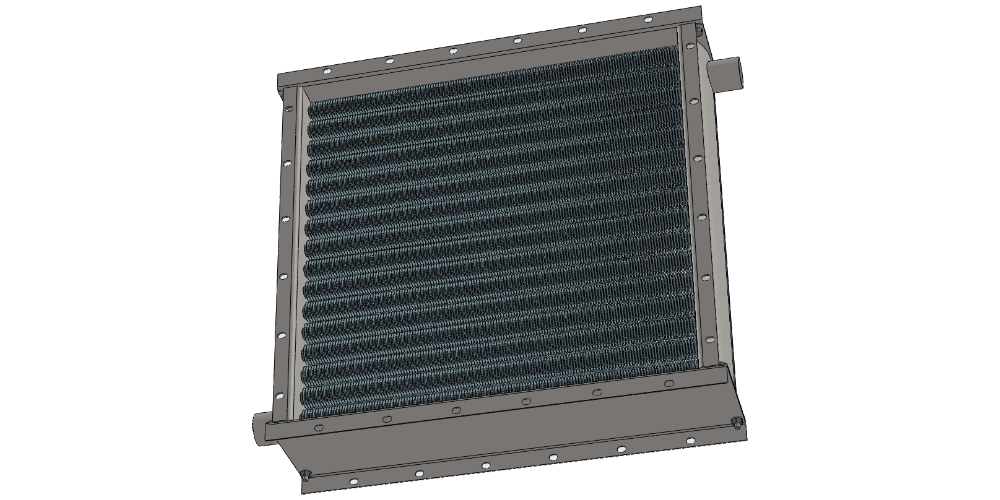 3 d модель парового приточного воздухонагревателя производительностью 4500 м3/час