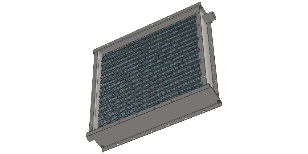 Чертеж парового воздухонагревателя для приточных установок с мощностью по теплу 135 кВт