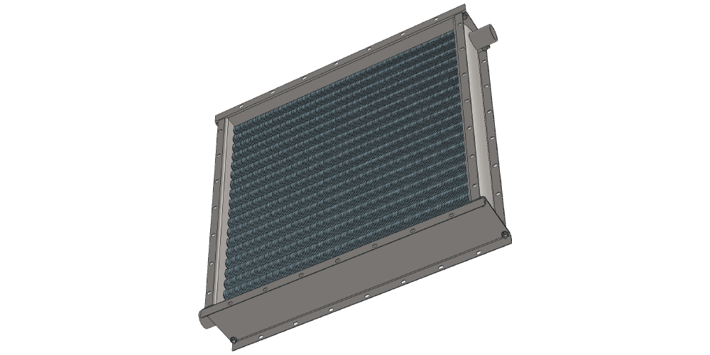Чертеж парового воздухонагревателя для приточных установок с мощностью по теплу 174 кВт