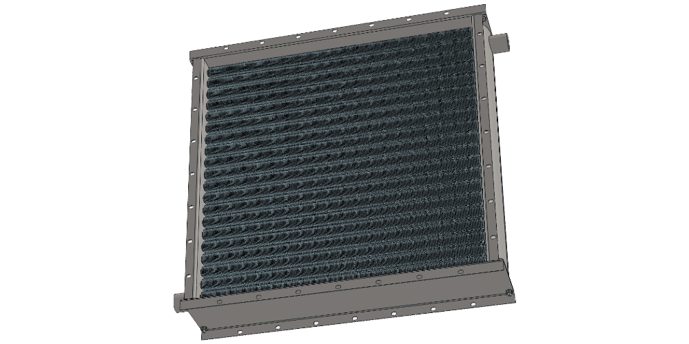 3 d модель парового приточного воздухонагревателя производительностью 8000 м3/час