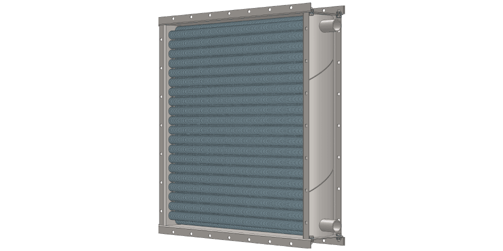 Чертеж водяного теплообменника. Площадь поверхности теплообмена 42.3 м2