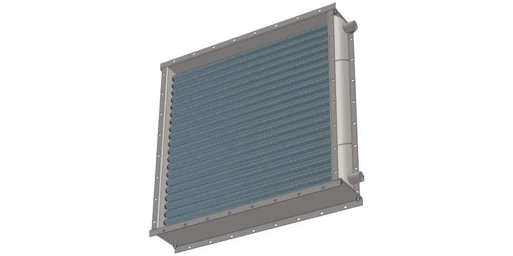 3 d модель воздухонагревателя. Площадь поверхности теплопередачи 39.7 м2