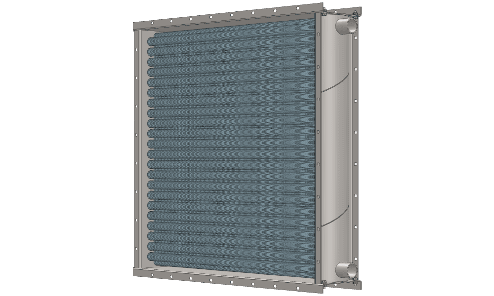 3 d модель воздухонагревателя. Площадь поверхности теплопередачи 47.8 м2