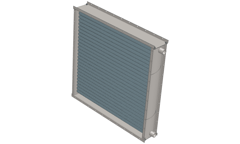 3 d модель воздухонагревателя. Площадь поверхности теплопередачи 61.2 м2