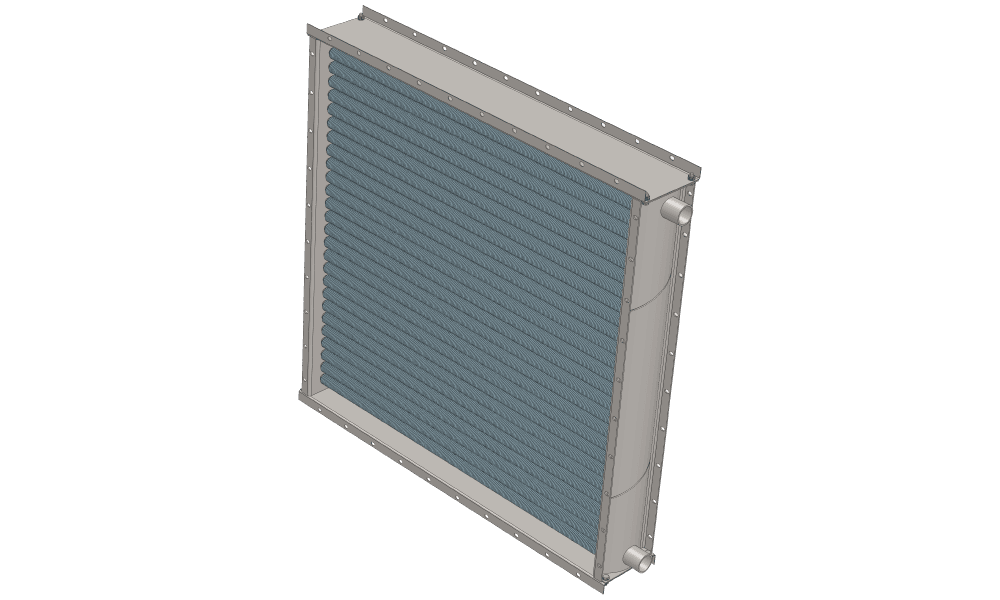 3 d модель воздухонагревателя. Площадь поверхности теплопередачи 66.0 м2