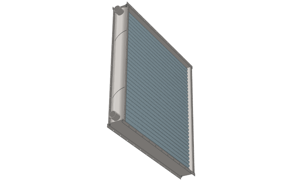 Чертеж водяного воздухонагревателя. Вес 207 кг