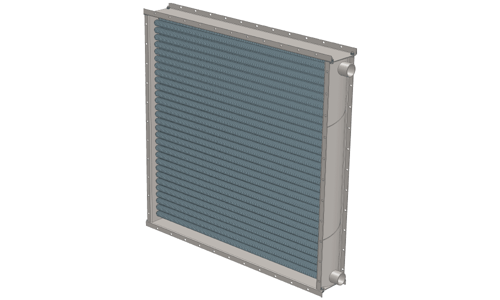 3 d модель воздухонагревателя. Площадь поверхности теплопередачи 81.5 м2