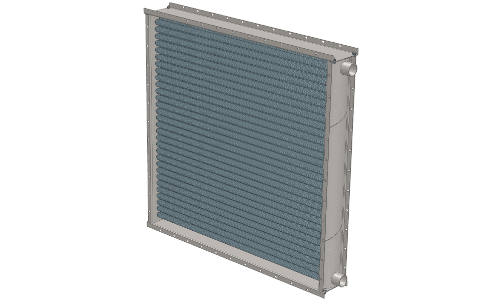 3 d модель воздухонагревателя. Площадь поверхности теплопередачи 87.1 м2