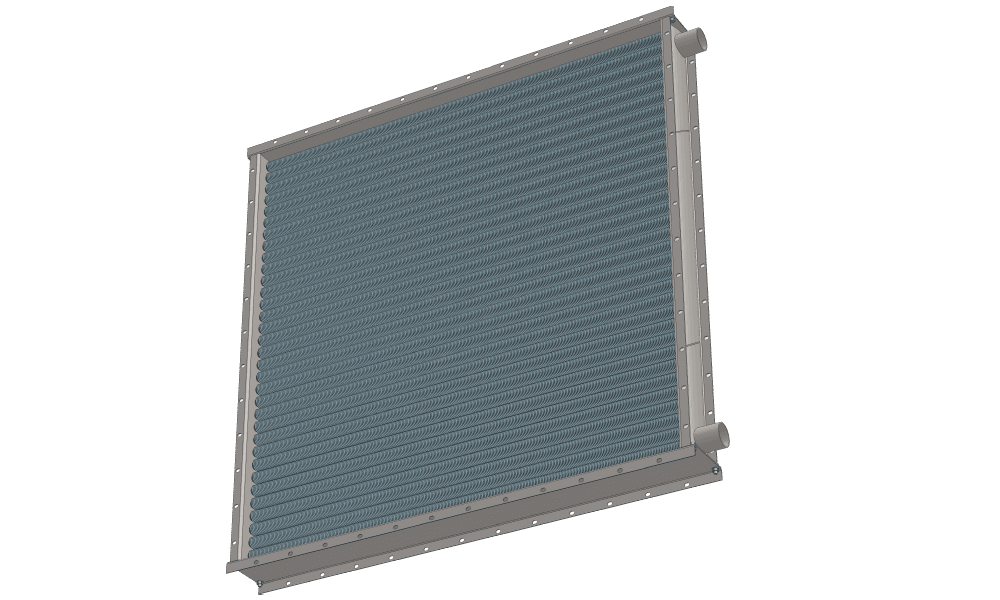 Чертеж водяного воздухонагревателя. Вес 247 кг