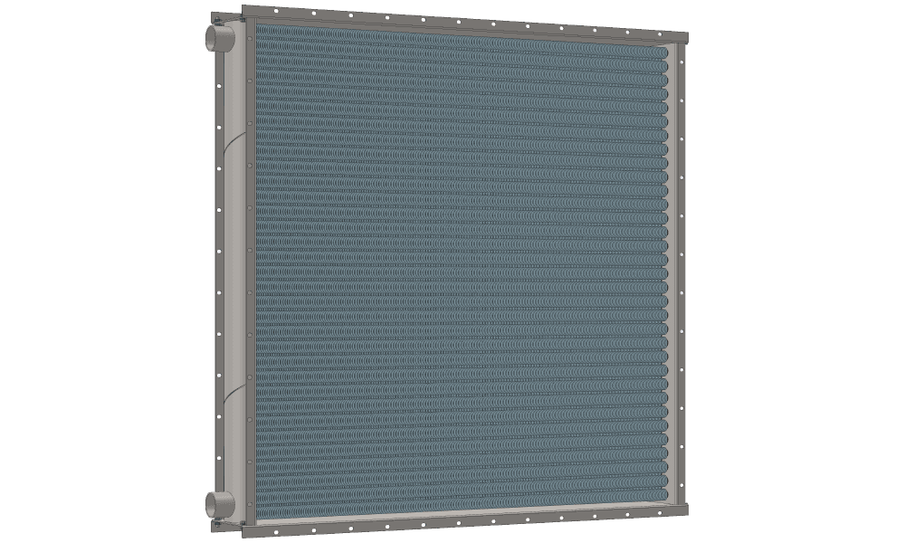 3 d модель воздухонагревателя. Площадь поверхности теплопередачи 98.8 м2