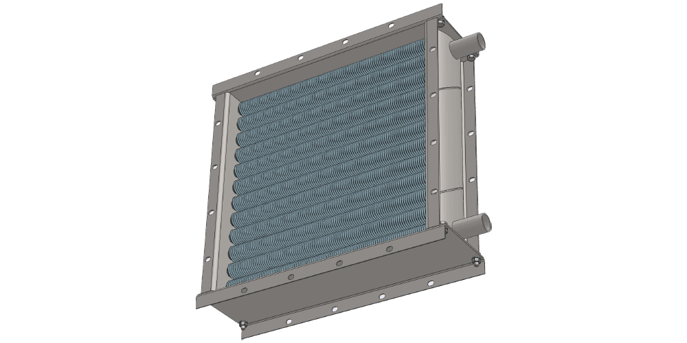 Чертеж водяного воздухонагревателя. Вес 44 кг