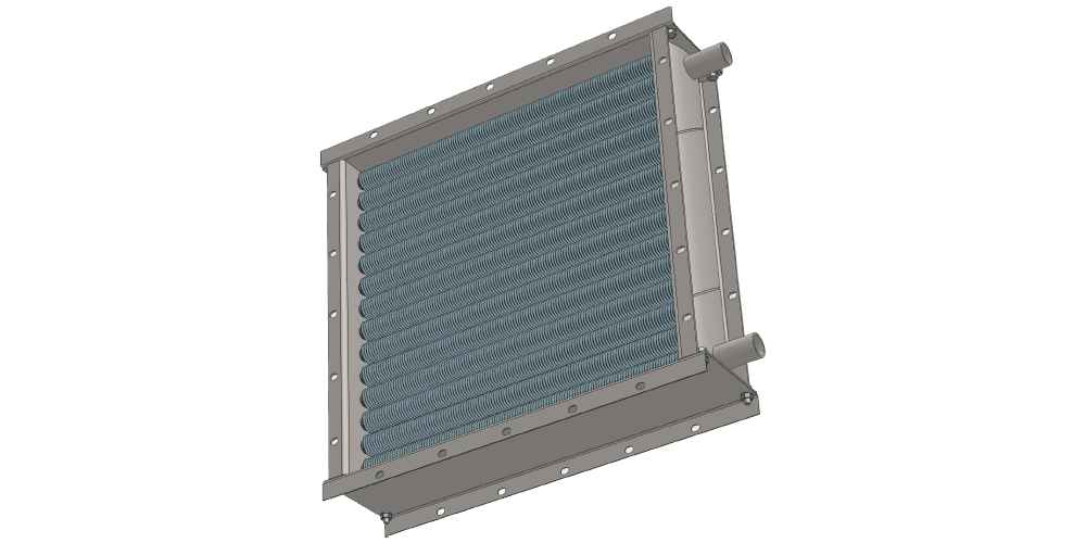 Чертеж водяного воздухонагревателя. Вес 56 кг