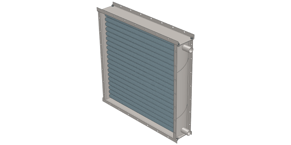 Чертеж водяного воздухонагревателя. Вес 93 кг