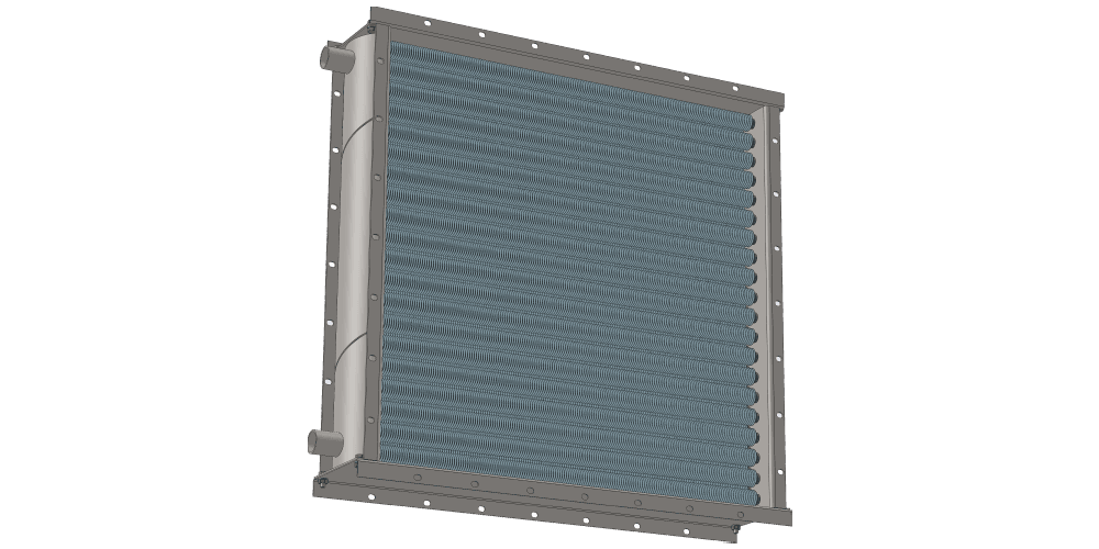 3 d модель воздухонагревателя. Площадь поверхности теплопередачи 36.1 м2