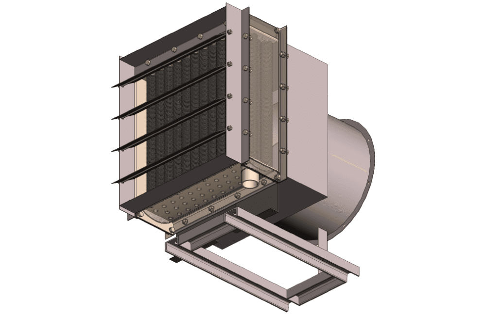 Паровой калорифер с осевым вентилятором Паровой воздухонагреватель с вентилятором