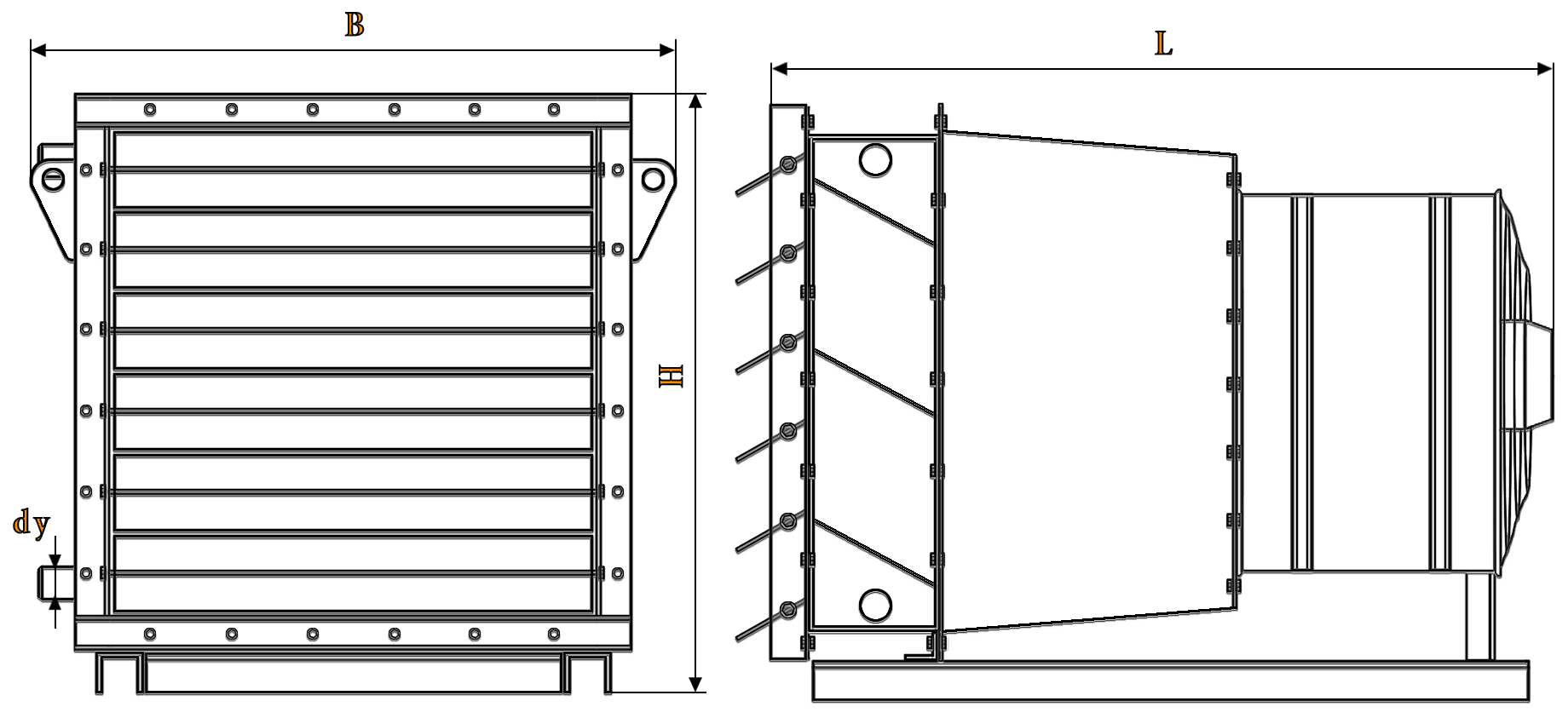 Габаритные размеры водяных воздушных агрегатов АВО ХЛ Технические характеристики водяных агрегатов АВО ХЛ