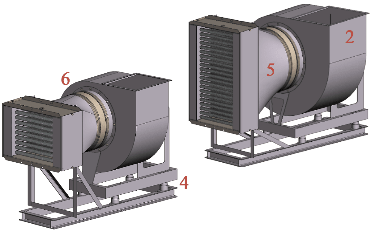 Конструкция электрокалориферной установки СФОЦ Производство электрокалориферных установок СФОЦ