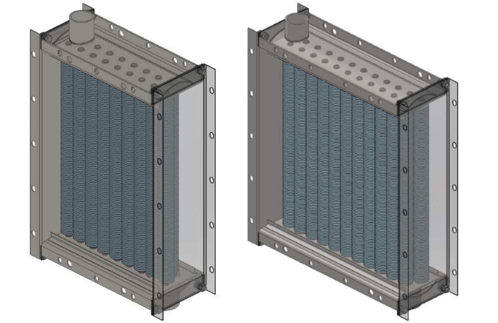 Паровой калорифер двухрядный Устройство парового калорифера