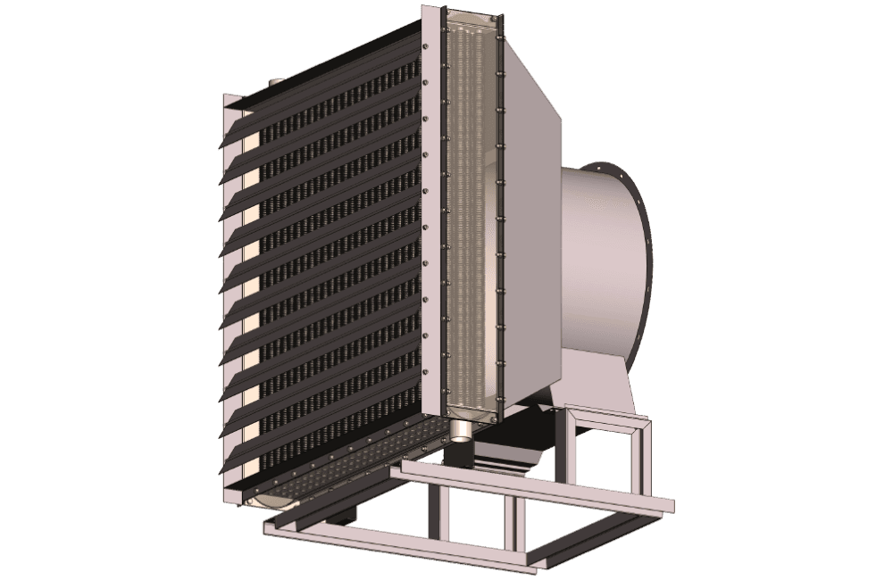 Паровоздушный калорифер с вентилятором Паровой теплообменник с вентилятором