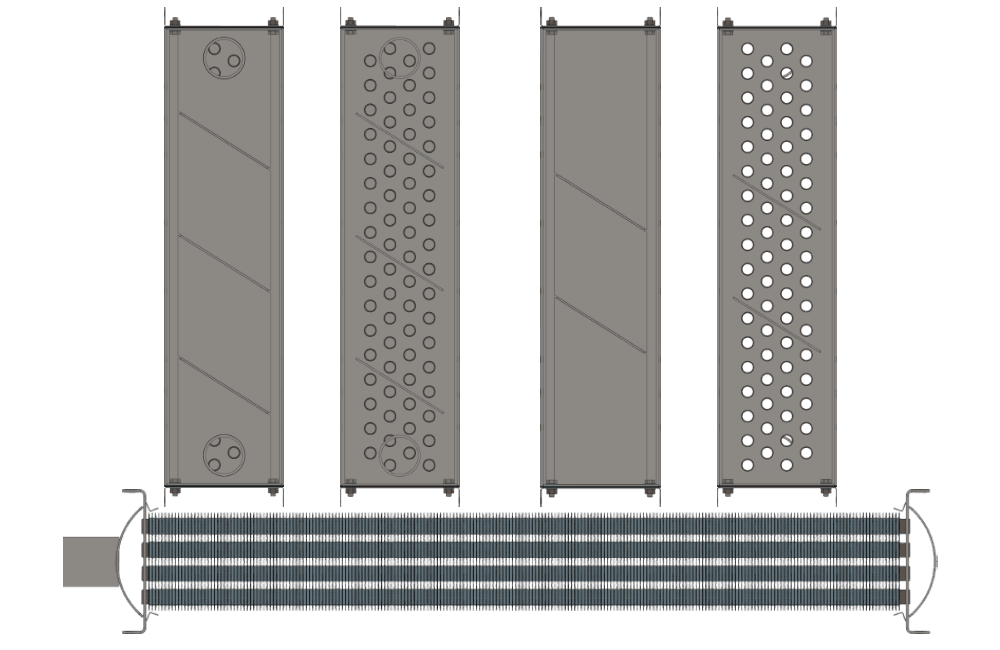 Калорифер водяной КФБ-10 А4 М Калорифер КФБ-10 А4 М чертеж