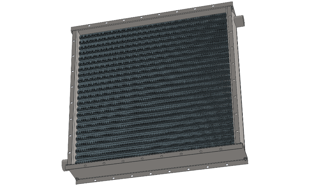 Паровой воздухонагреватель: объем 11000 м3/час; мощность 285 кВт 3 d модель парового приточного воздухонагревателя производительностью 11000 м3/час