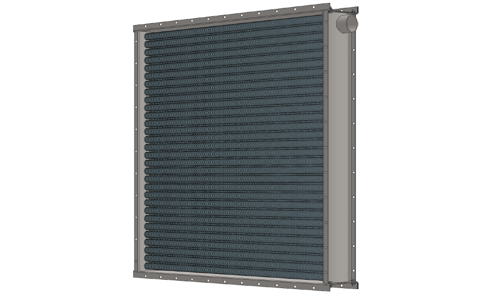 Паровой воздухонагреватель: объем 18000 м3/час; мощность 459 кВт 3 d модель парового приточного воздухонагревателя производительностью 18000 м3/час