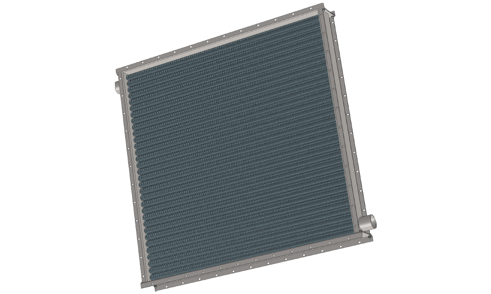 Паровой воздухонагреватель производительностью: 22000 м3/час; 476 кВт Чертеж парового воздухонагревателя для приточных установок с мощностью по теплу 476 кВт