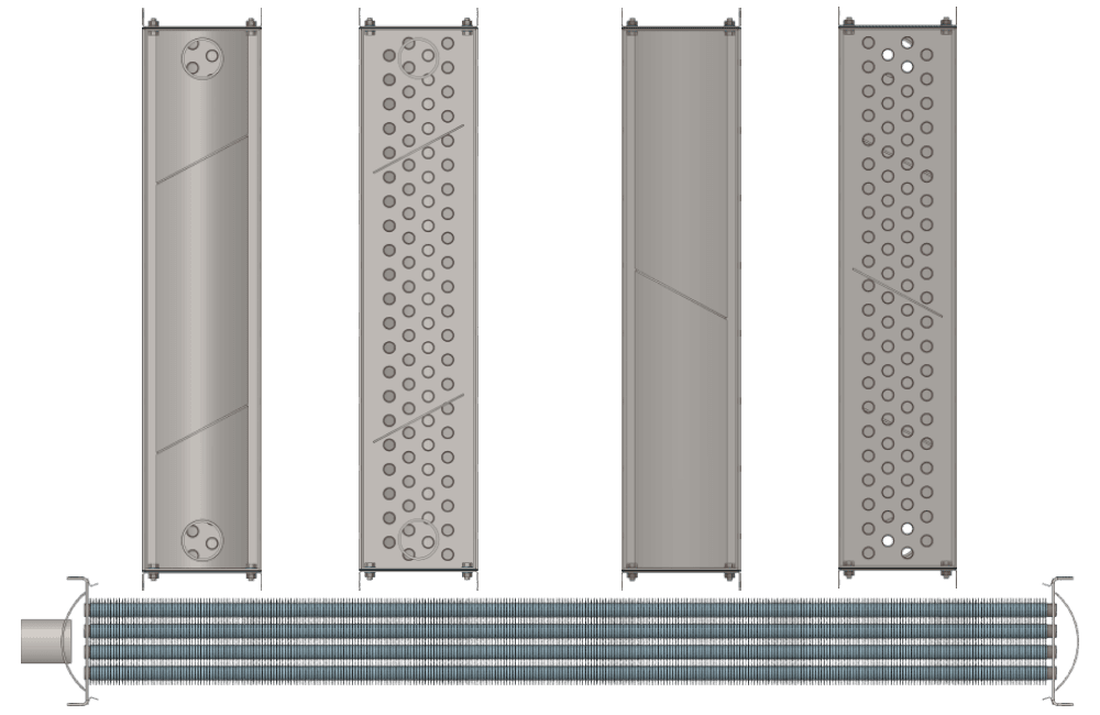 Калорифер водяной ТВВ 411 Калорифер ТВВ 411 чертеж