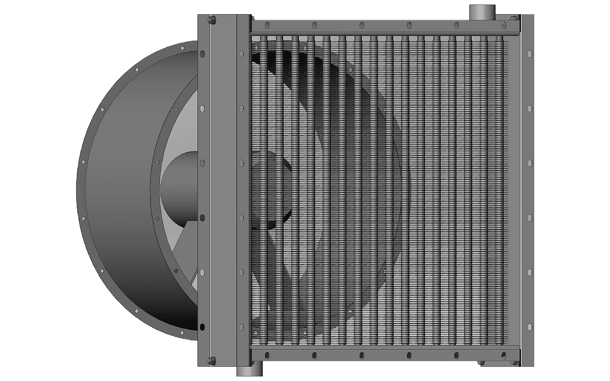 Паровой калорифер с осевым вентилятором для сушки Водяной калорифер для сушильных камер